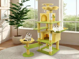 71 inch flower cat tree with large condo removable flower cushion and hammock yellow 83749076