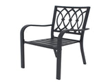 5Piece Outdoor Patio Dining Set, 4 Metal Chairs , 37.8" Square WoodGrain Metal 31405982
