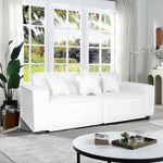 ZUN White, Velvet cloth Modern Indoor Sofa With Three Pillows, 93.50"*35.23"*30.70" 24363822