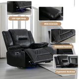 ZUN 2 Seater Home Theater Recliner Manual Recliner Chair with a LED Light Strip Two Cup Holders and a WF323622AAB