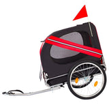 ZUN Dog Bike Trailer, Breathable Mesh Dog Cart with 3 Entrances, Safety Flag, 8 Reflectors, Folding Pet 57543487