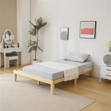 Basic bed frame solid wood color Full 197.2*136*30.5cm wooden bed 01801680