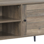 ZUN Rustic Oak and Black TV Stand with Open Shelving B062P185676