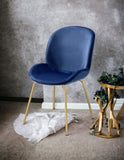 Chuchip Blue Velvet & Gold Finish Side Chair B2726P243291