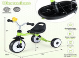 Toddler Tricycle with Rainbow LED Wheels, Foldable 3-in-1 Balance Bike with Carbon Steel Frame, 79279432