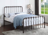 Metal Bed Dark Bronze Finish Queen Platform Bed 1pc, Bed in a Box B011P265601