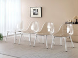 dining chair,set of 4,metal leg,PET plastic seat W234P417568