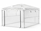 8*6ft Plastic Sprayed Iron Pipe PE Mesh Foldable Greenhouse Shed White 64560167