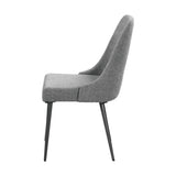 ZUN Set of 2 Fabric Upholstered Dining Chairs, Grey and Gunmetal B016P224727