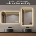 ZUN Bathroom Mirror with Led Lights Front and Backlit, Anti-Fog Lighted Vanity Mirrors for Wall Mounted, W2071P151973