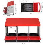 ZUN 3 Compartment Roll Out Nesting Box with Plastic Basket, Egg Nest Box Laying Box Hens 82562663