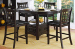 ZUN Dark Cherry Finish Counter Height 1pc Dining Table w Extension Leaf and Storage Base Traditional B01167864