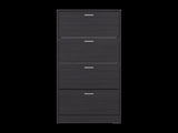 Kobuk 4 Door Shoe Rack, 4 Shelves, Black Wengue B097P480476