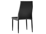 6pcs Elegant Assembled Stripping Texture High Backrest Dining Chairs Black 70972239