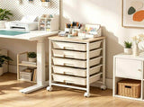 5-Drawer Rolling Storage Cart, Multifunctional Mobile Organizer Cart with Lockable Universal Wheels, 82086711