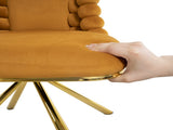 Dining Chairs Set of 2,Velvet Accent Chairs for Living Room, Vanity Chair with Gold Metal Legs, W757P281149