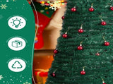 2 Pack, 6FT 5FT Artificial Pop Up Christmas Tree with Red Ball Ornaments for for Home Office Store 61198639