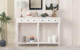 TREXM Retro Console Table with 4 Drawers and Open Shelf, perfect for Entryways, Living Rooms, and N715P202860K