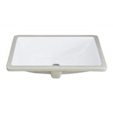 White Rectangular Undermount Bathroom Sink With Overflow W122549615