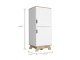 Rutherford 2-Door Pantry Cabinet Light Oak and White B06280045