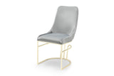 Emrald Modern Style 2PC Dinning Chairs made with wood and Gold Legs Gray B009P298423