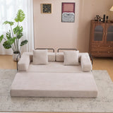 Floor,Compression Sofa,Convertible Floor Sofa Bed-with Pillow Back Support Armrest,Comfy Futon W3723P345007