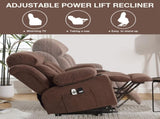 Power Lift Recliner Chair with Heat and Massage Electric Fabric Recliner Chair for Elderly with Side W1521P303243