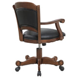 Black and Tobacco Upholstered Game Chair with Casters B062P145543