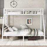 Metal Twin XL over Queen Bunk Bed for Teens and Adults,Space-Saving/Noise Reduced/No Box Spring W1580P309634