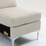 Modular Sectional Sofa Armless Seat Module, Corduroy Sectional Couch, Single Couch Modular Armless W3098P257002