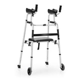 Elderly Rehabilitation Walker 2 Modes, Soft Seat, 5" Wear-Resistant Wheels, 1-Click Fold, 11211392