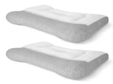 2 PCS Dual Zone Support Bed Pillow, Ergonomic Pillow with Ear Cutout for Side Sleepers, Breathable 01006187