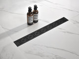 24 Inch Linear Shower Drain with Removable Brick Patterned Grate Cover, 304 Stainless Steel Shower 30770541