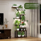 Plant Stand indoor 9-Tiered , 63.6" Tall Plant Stand with 5 Grow Lights, Adjustable Lighting Modes W2887P288504