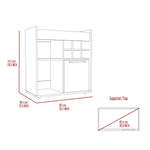 ZUN Smokey Oak 6-Bottle 2-Shelf Bar Cabinet B06280240