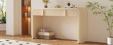 TREXM Unique Modern Rounded Silhouette and Smooth Surface Console Table with 2 Drawers for Living N715P196580A