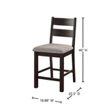 Dining Chairs Padded Fabric Seat Set of 2pc Side Chair Ladder Back Kitchen Dining Room Espresso B011P291549