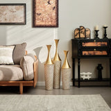 Floor metal vase modern style home woven pattern metal vase 3-piece set gorgeous home W2796P255611