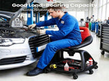 360&deg Swivel Rolling Mechanic Stool with Hollow Cutout Backrest, Under Seat Tool Tray 6 Universal 31051206