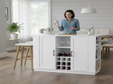 U-Style 47.2" Counter Height Table with Foldable Top & Power Outlet, Sideboard Buffet Cabinet & Bar N711P437715K