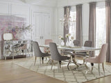 Set of 2 Velvet Upholstered Side Chairs, Grey and Chrome B016P225431