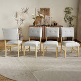 Wooden Dinings Set of 4, Modern Fabric Upholstered Kitchen Sides, Farmhouse Dining Room N752P294998D