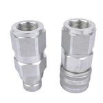 ZUN 3/4'' NPT 5/8'' Body High Flow Hydraulics Flat Face Quick Connect Coupler Set 15871375