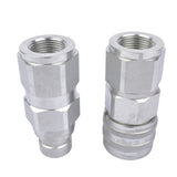 ZUN 3/4'' NPT 5/8'' Body High Flow Hydraulics Flat Face Quick Connect Coupler Set 15871375