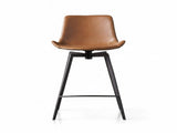 26 in. Swivel Counter Stool - Brown Vegan Leather Seat, Black Metal Frame, 1PC B2751P610243