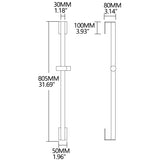 Stainless Steel Black Shower Sliding Bar 31.5 Inches for Bathroom Drilling-free 60047819