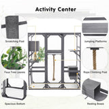 Outdoor Cat House, DIY Cat Enclosure, Cat Catio with Double Enter Doors, 62.8"L x 32.2"W x68.5"H N719P283198R