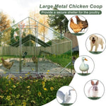 ZUN Large Metal Chicken Coop, Walk-in Chicken Run,Galvanized Wire Poultry Chicken Hen Pen Cage, Rabbits W2505P151776