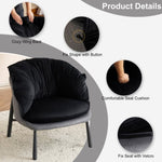 ZUN Velvet Accent Chair Barrel Chair with Metal Legs Modern Comfy Armchair Accent Reading Chair for 77803847