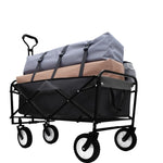 ZUN 360lbs Collapsible Foldable Wagon Cart with strapping system ,Beach Wagon Utility Cart Utility Wagon W2932P234993